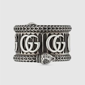 Gucci Silver Marmont Snake Ring with Double G AG925